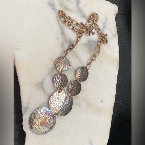 925 silver hammered disks necklace